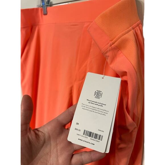 NWT Athleta Brooklyn Ankle Pant Plus Size 24 Bight Coral/Orange Active - Picture 4 of 8